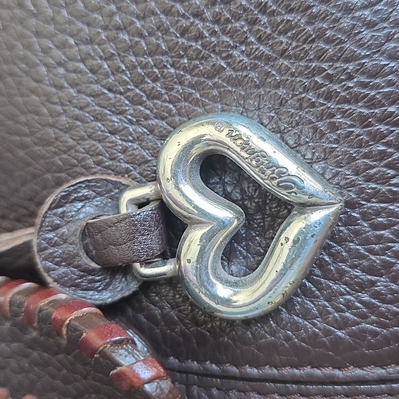 Brighton Rayann shoulder dark brown pebble leather with a heart charm - Picture 9 of 16